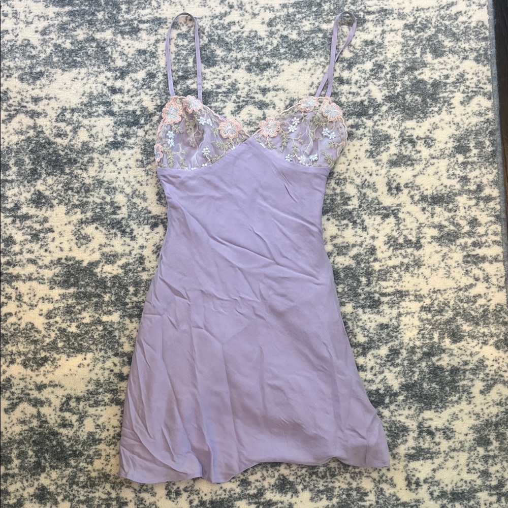 Princess Polly Lilac Floral Lace Chemise